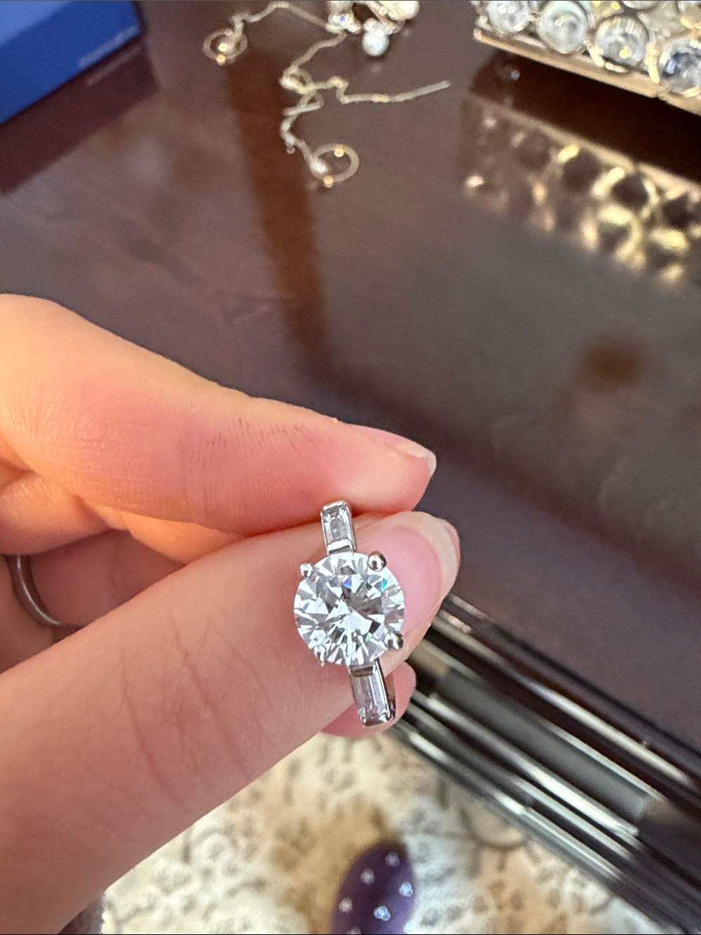 Solitaire Round-Cut CZ Engagement Ring in Silver